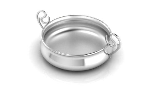 Silver Dinner Set for Baby and Child - Curved Feeding Set