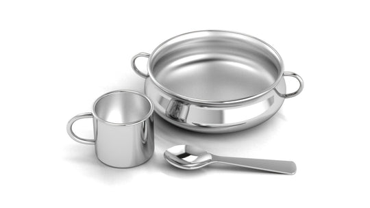 Silver Dinner Set for Baby and Child - Traditional Feeding Set