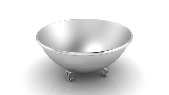 Sterling Silver Bowl for Baby and Child - 123 Number supports