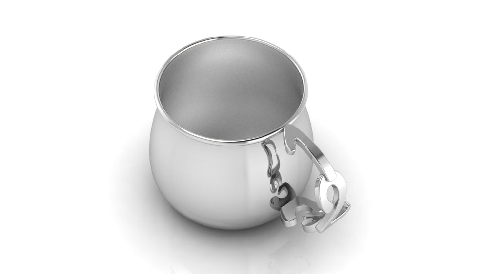 Silver Baby Cup with a 123 Handle