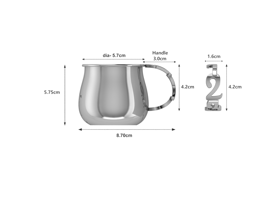 Silver Baby Cup with a 123 Handle