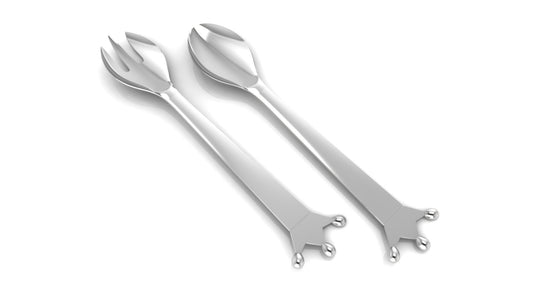 Silver Baby Spoon & Fork Set - Majestic Crown
