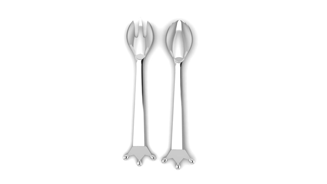 Silver Baby Spoon & Fork Set - Majestic Crown