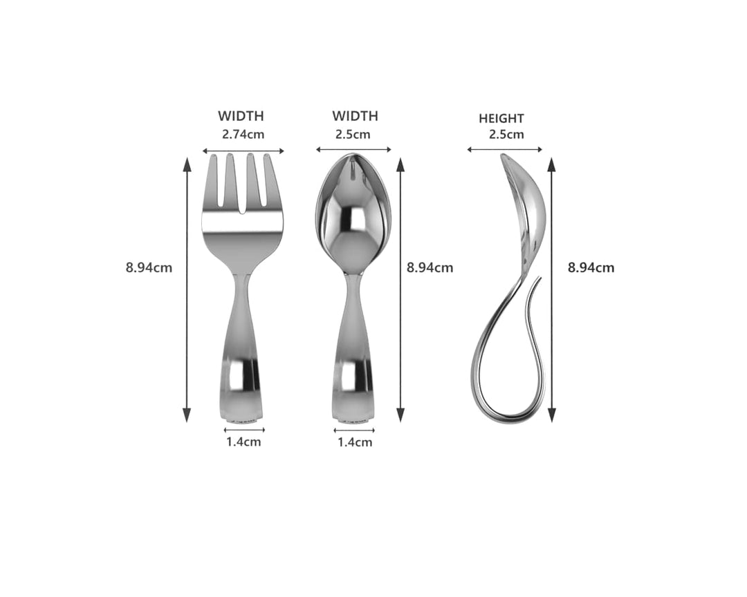 Silver Baby Spoon and Fork Set - Classic Loop