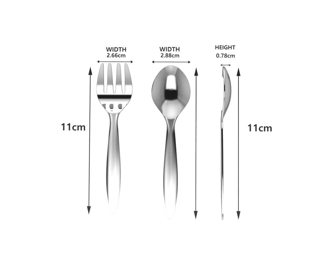 Sterling Silver Baby Spoon & Fork Set - Classic Plain