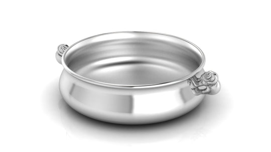 Silver Bowl for Baby and Child - Elephant Feeding Porringer