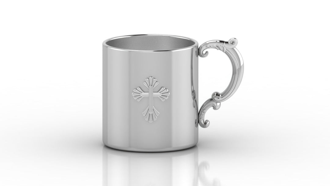 Silver Baby Cup - Classic with Cross