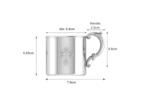 Silver Baby Cup - Classic with Cross