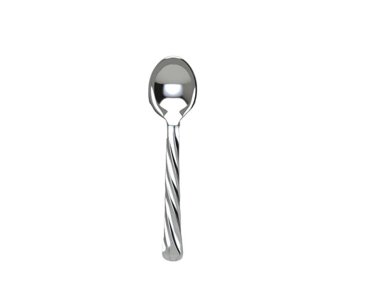 Silver Plated Gift Set for Baby - Hamper with Twisted Dumbbell Rattle and Spoon