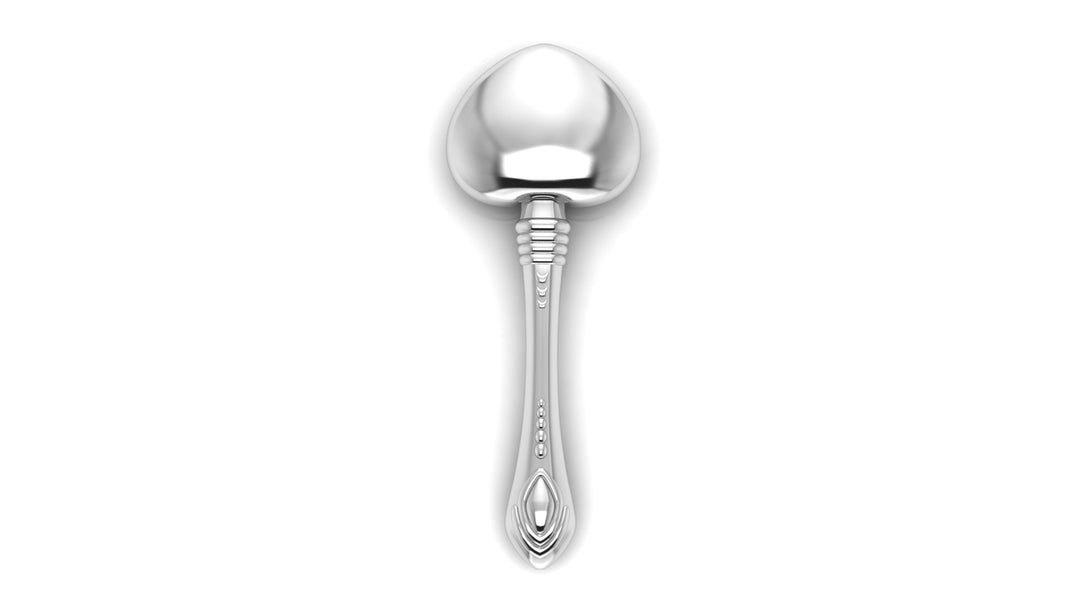 Silver Heart Baby Rattle