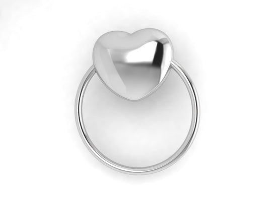 Silver Heart Ring Baby Rattle