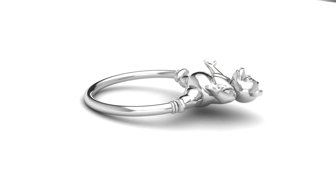 Silver Baby Teddy Ring Rattle