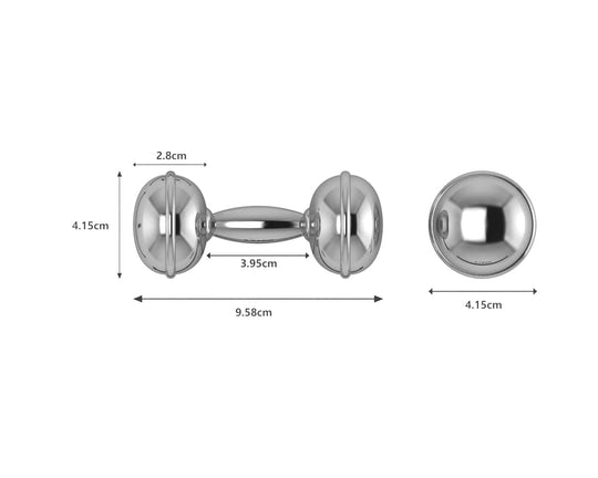 Silver Classic Dumbbell Baby Rattle