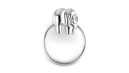 Silver Elephant Ring Baby Rattle