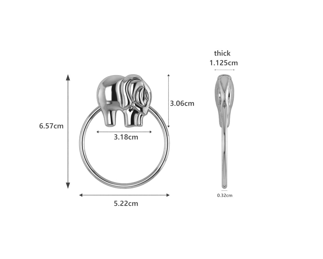 Silver Elephant Ring Baby Rattle