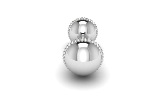 Silver Tiny Tot  Beaded Dumbbell Rattle