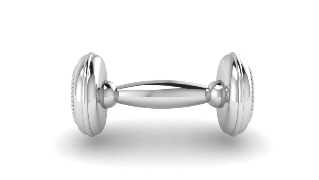 Silver Beaded Baby Dumbbell Rattle