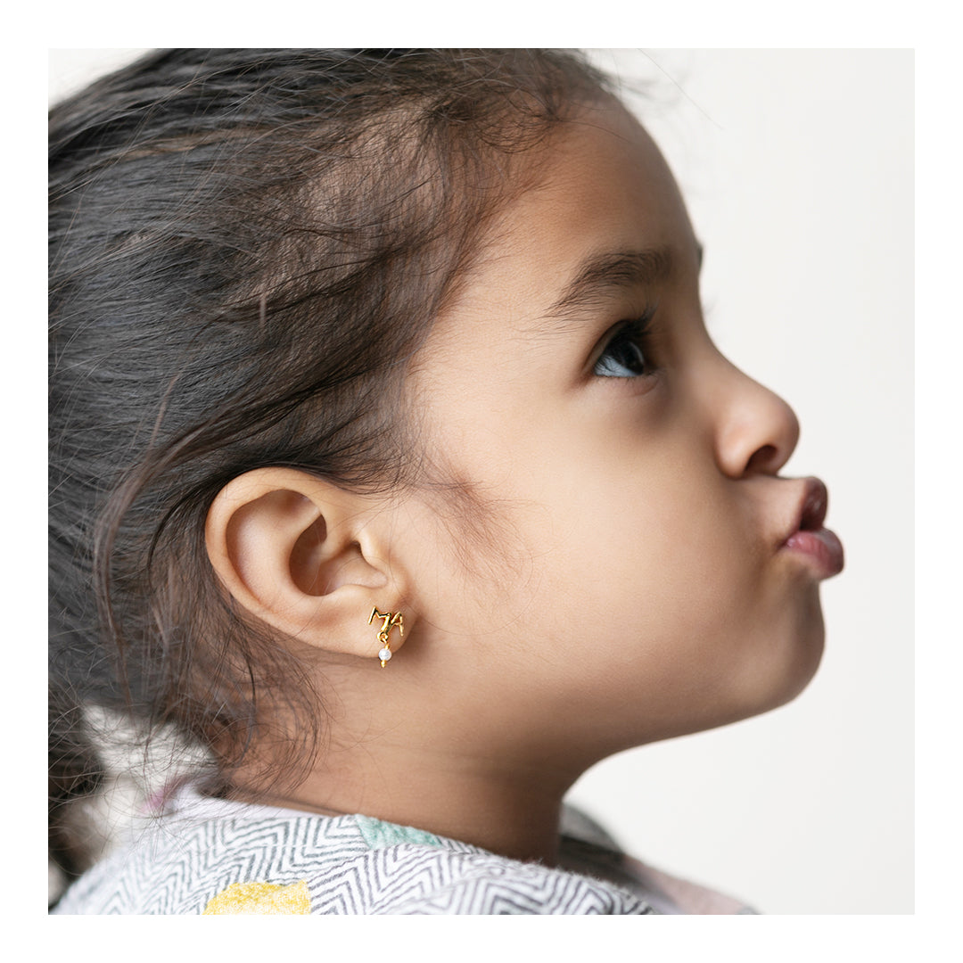 1gram gold baby earring for girl and baby flower type