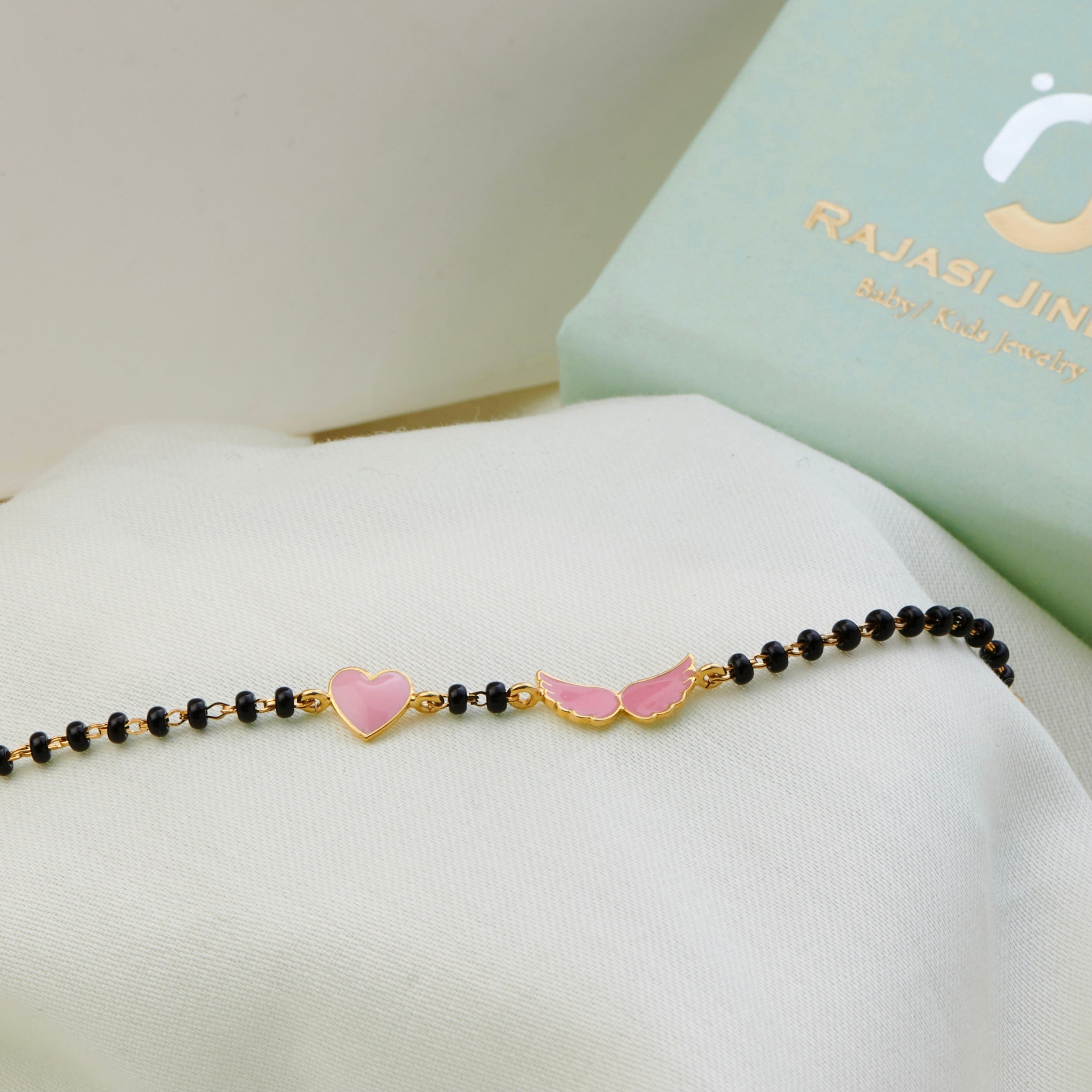 Pink Angel Wings Silver Nazariya for babies — BIS Hallmarked 925 silver nazariya, by Rajasi Jindal