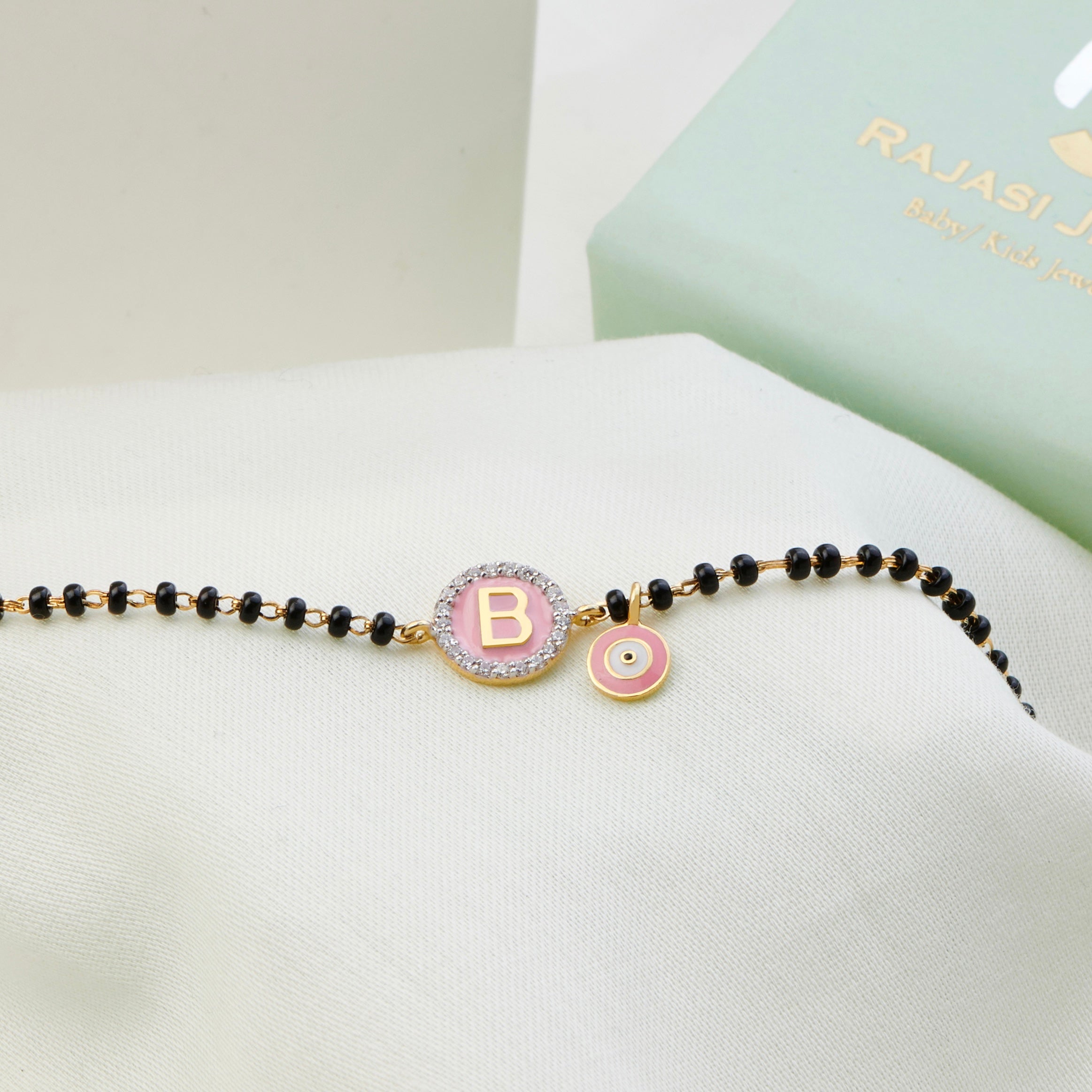 Initial Evil Eye Gold Nazariya for babies — BIS Hallmarked gold evil eye, by Rajasi Jindal