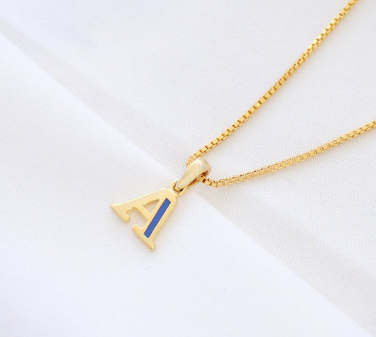 Blue Initial Pendant