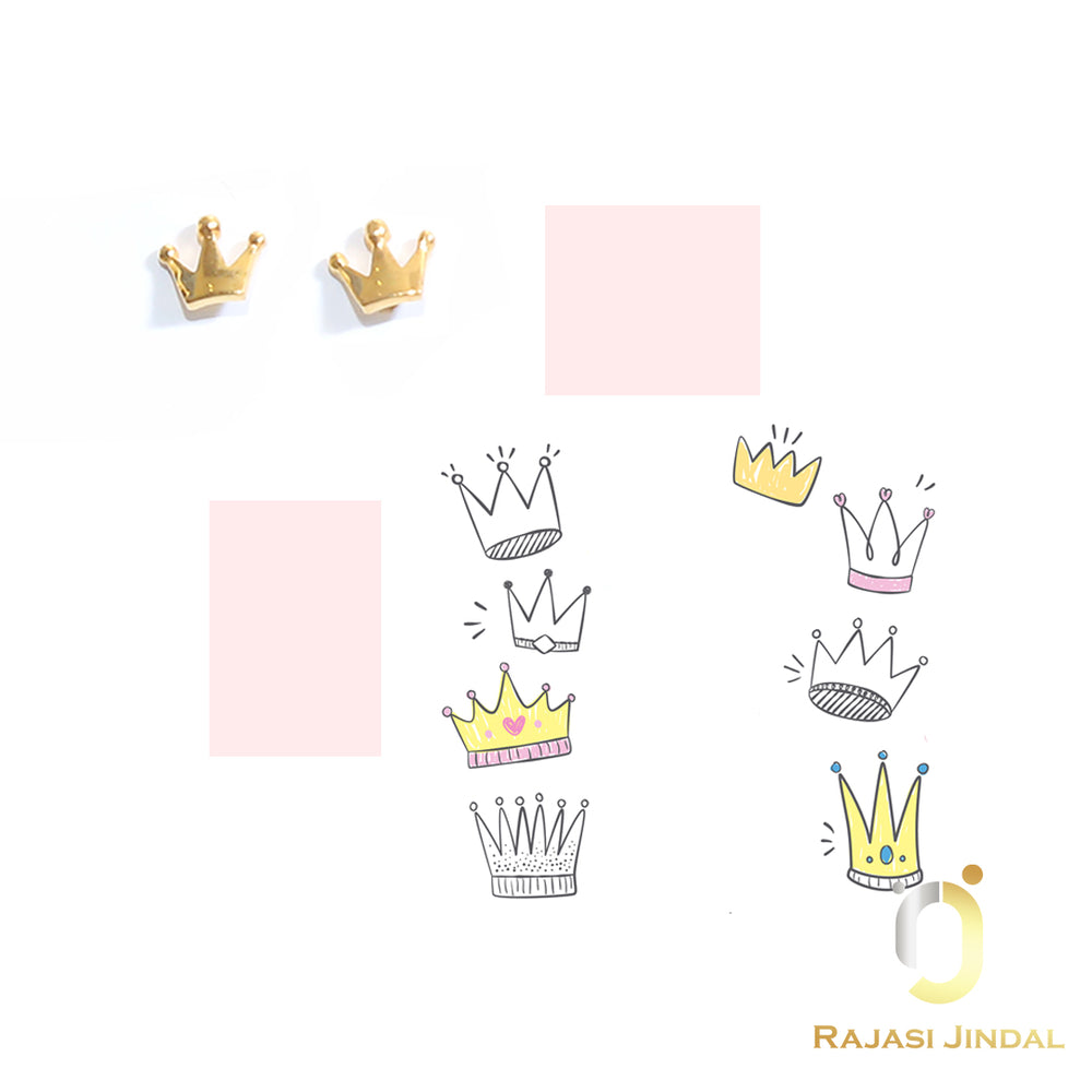Crown Princess Gold Earrings