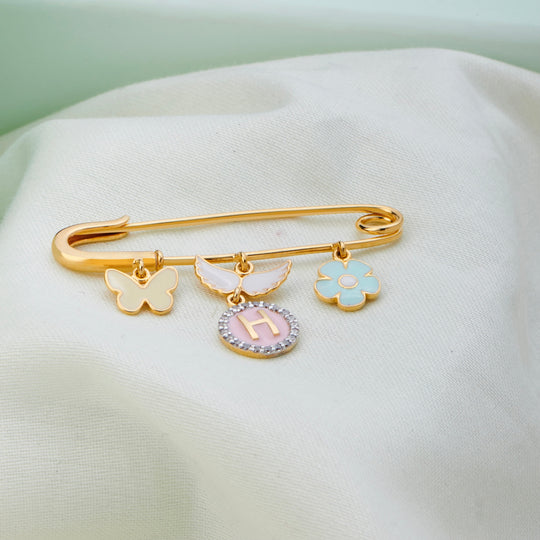 Flower Butterfly Lapel Pin