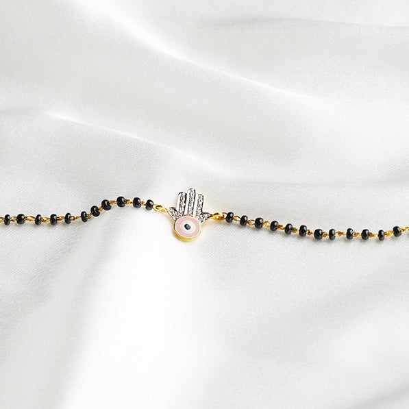 Pink Hamsa Evil Eye Diamond Nazariya