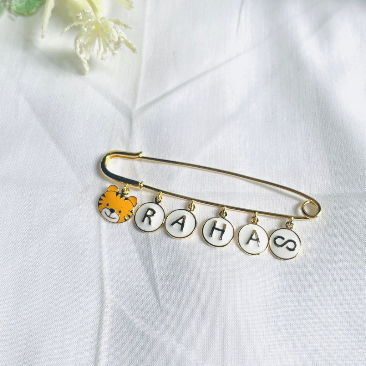 Baby Tiger Name Lapel Pin for kids — by Rajasi Jindal