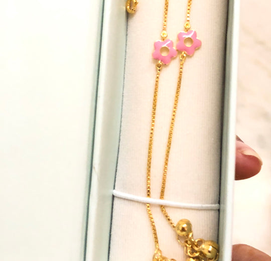 Flower Silver Payal PAIR