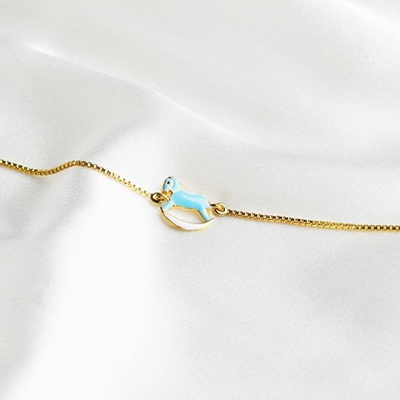 Blue Horse Gold Bracelet