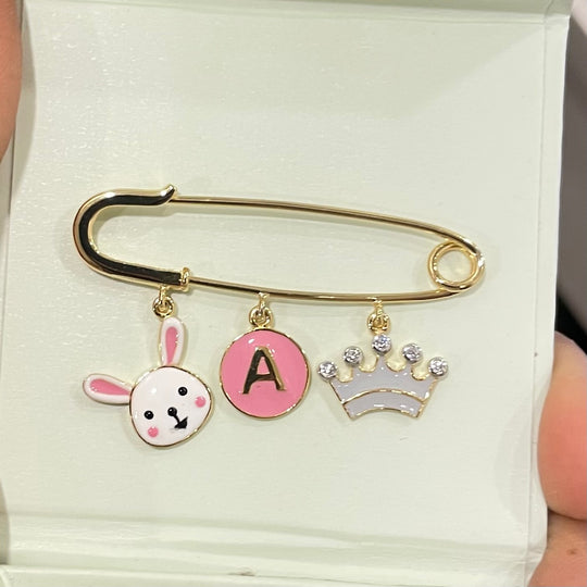 Little Bunny Lapel Pin (Bunny/Inital/Crown)