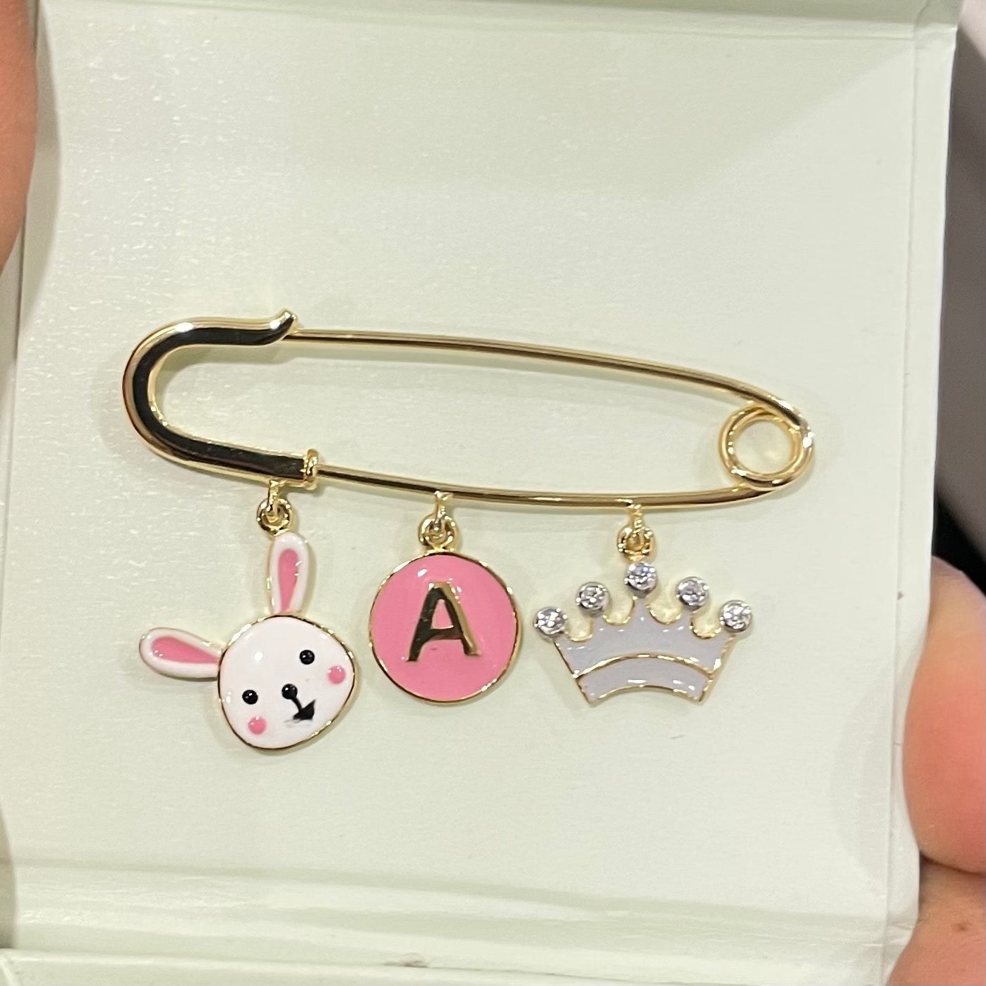 Little Bunny Lapel Pin (Bunny/Inital/Crown)