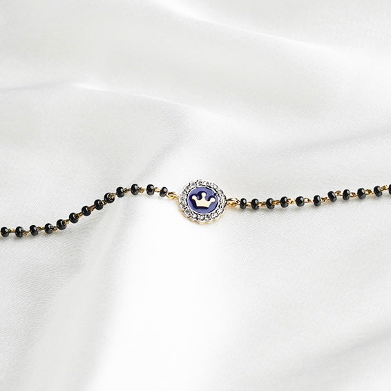 Blue Crown Diamond Nazariya for babies — BIS Hallmarked nazariya, by Rajasi Jindal